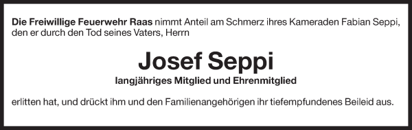 Traueranzeige von Josef Seppi von Dolomiten