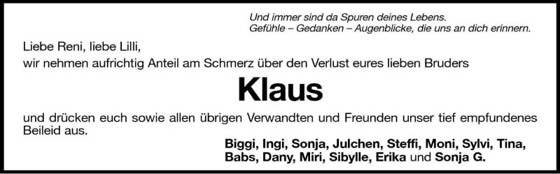  Traueranzeige für Klaus Kofler vom 03.08.2010 aus Dolomiten