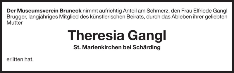  Traueranzeige für Theresia Gangl vom 08.03.2019 aus Dolomiten