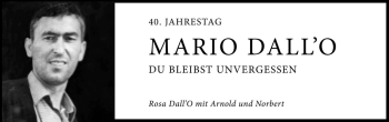 Traueranzeige von Mario Dall'O von Dolomiten