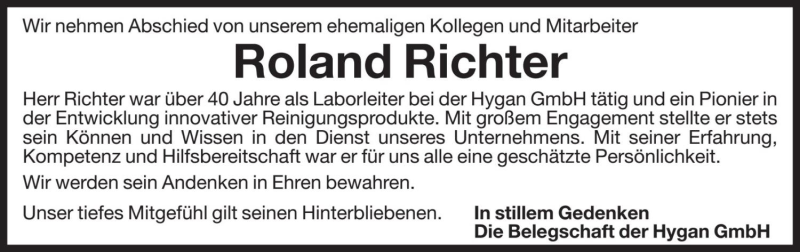  Traueranzeige für Roland Richter vom 18.09.2020 aus Dolomiten