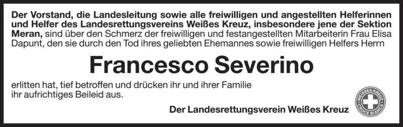  Traueranzeige für Francesco Severino vom 10.06.2021 aus Dolomiten